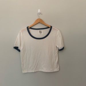 nollie large white and blue basic crop top